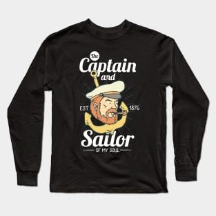 Captain Sailor ~ Sailing Anchor | Salt Water Atlantic Pacific Long Sleeve T-Shirt